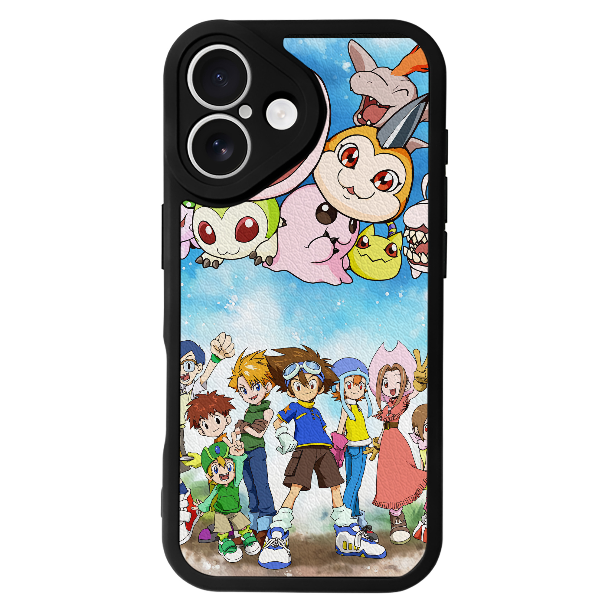 （画像用） Digimon デジタルモンスター/デジモン 【iPhone 16シリーズ対応】シリコンスマホケース（レザー調） 材質：シリコン